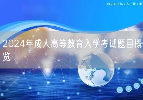 2024年成人高等教育入学考试题目概览