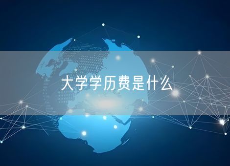 大学学历费是什么