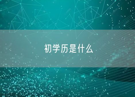 初学历是什么