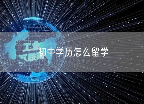 初中学历怎么留学