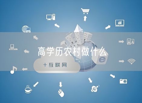 高学历农村做什么