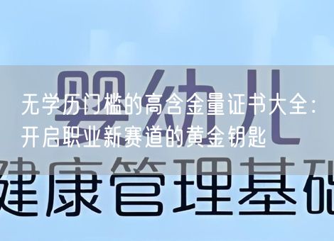 无学历门槛的高含金量证书大全：开启职业新赛道的黄金钥匙